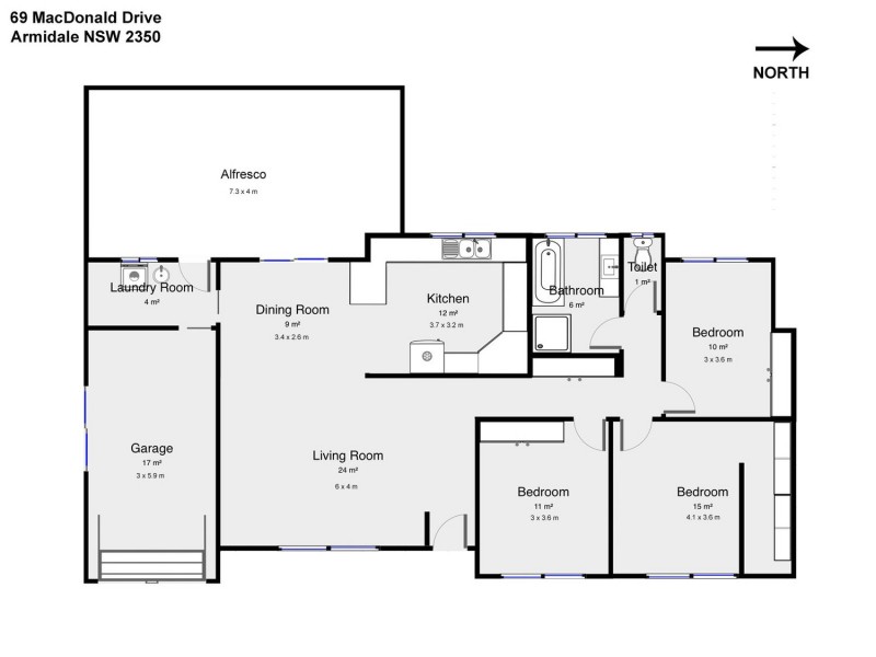 69 MacDonald Drive, Armidale NSW 2350 Floorplan