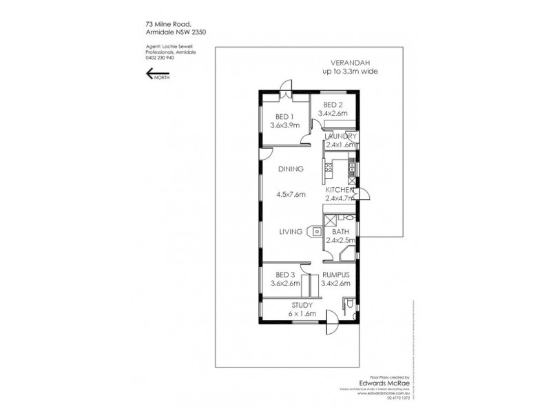 73 Milne Road, Armidale NSW 2350 Floorplan