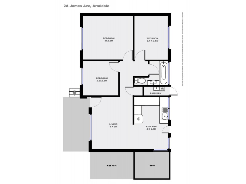 2A James Avenue, Armidale NSW 2350 Floorplan