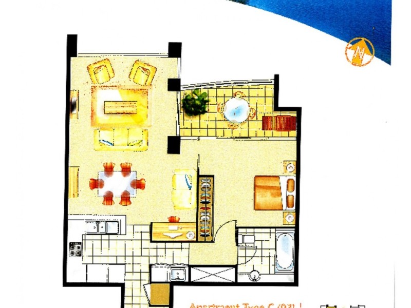 1503/50 Marine Parade, Southport QLD 4215 Floorplan