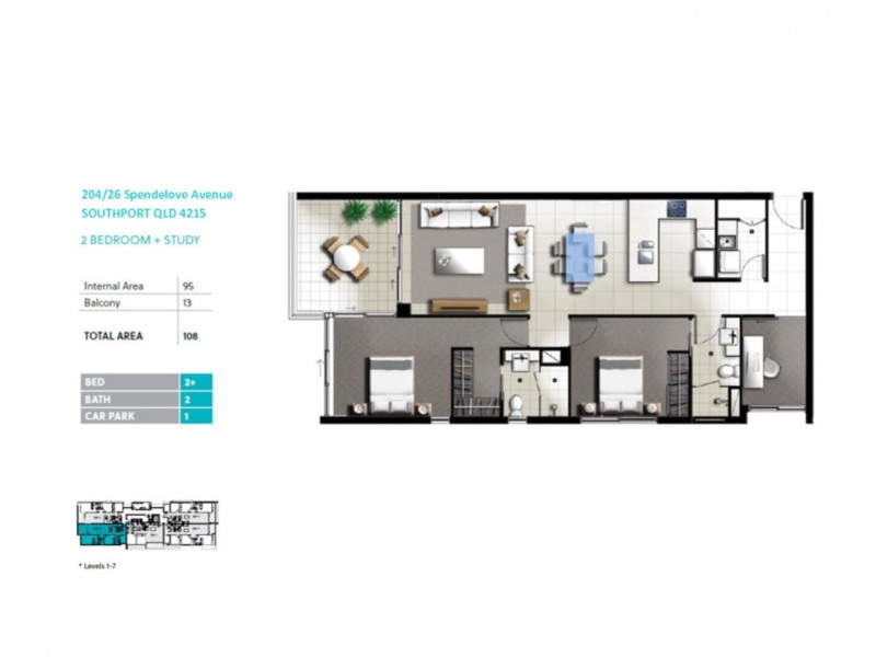 204/26 Spendelove Avenue, Southport QLD 4215 Floorplan
