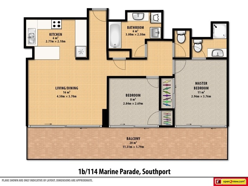 1b/114 Marine Parade, Southport QLD 4215 Floorplan
