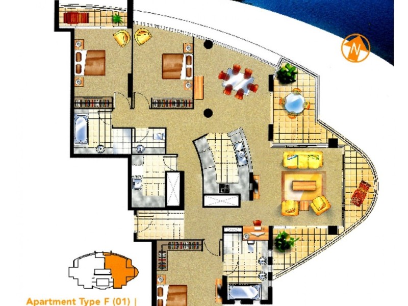 3001/50 Marine Parade, Southport QLD 4215 Floorplan