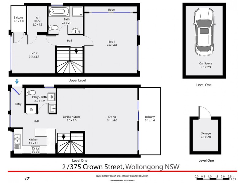 2/375. Crown Street, Wollongong NSW 2500 Floorplan