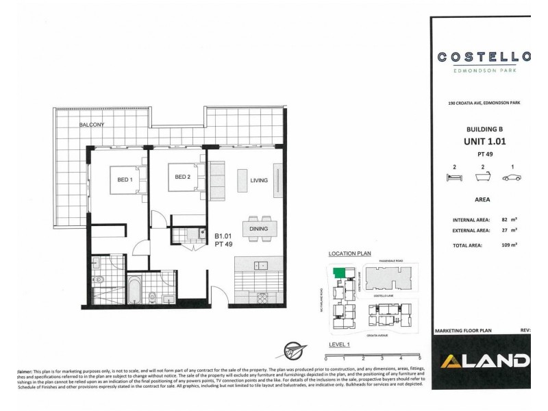 Unit 2/Costello 190 Croatia Avenue, Edmondson Park NSW 2174 Floorplan