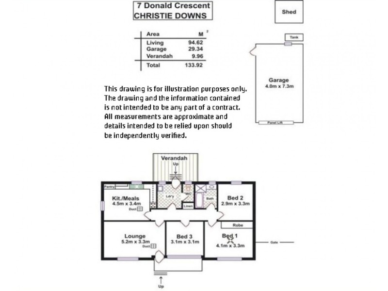 7 Donald Crescent, Christie Downs SA 5164 Floorplan