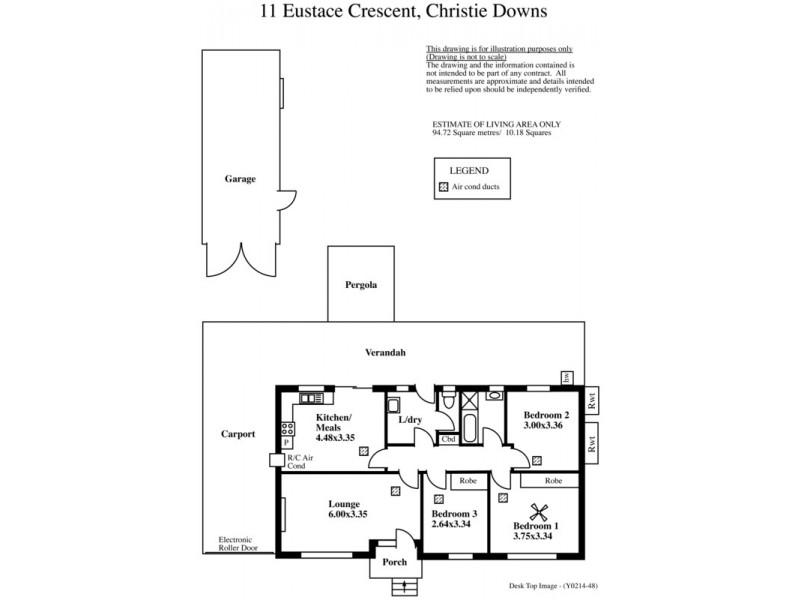 11 Eustace Crescent, Christie Downs SA 5164 Floorplan