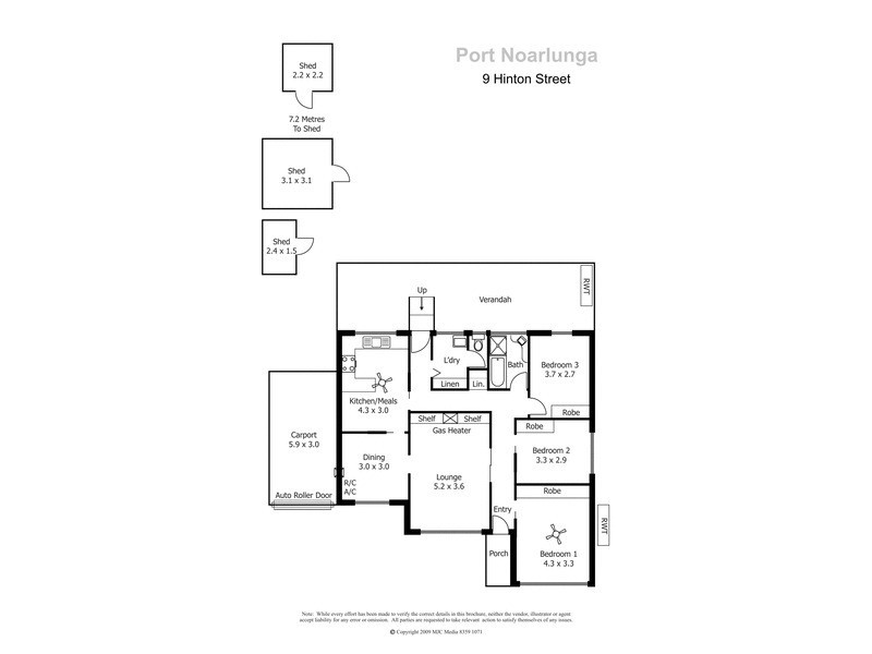 9 Hinton Street, Port Noarlunga SA 5167 Floorplan