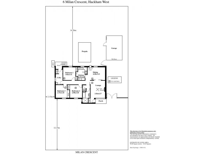 6 Milan Crescent, Hackham West SA 5163 Floorplan