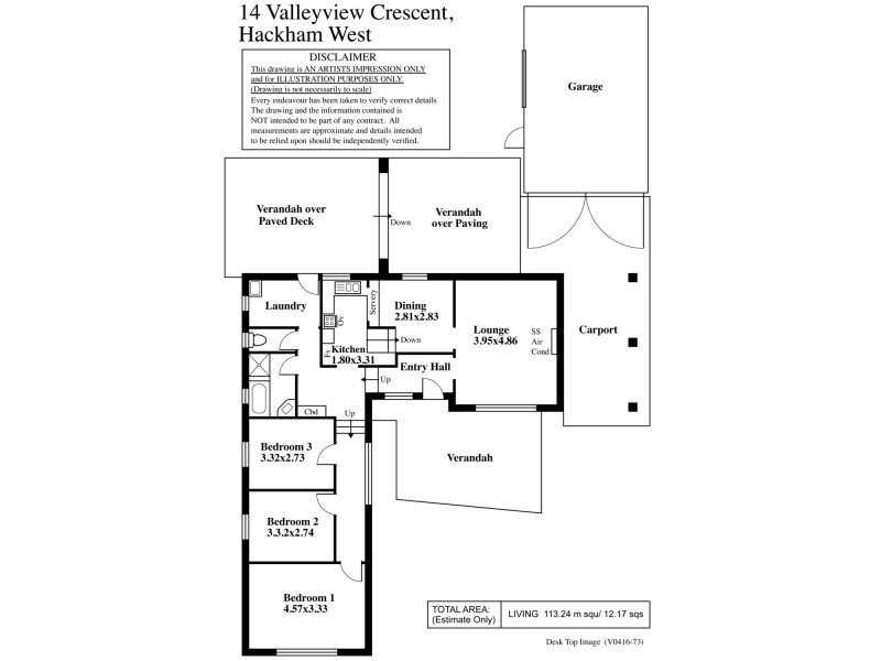 14 Valleyview Crescent, Hackham West SA 5163 Floorplan