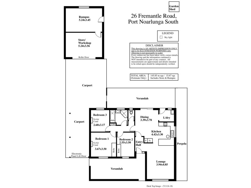 26 Fremantle Road, Port Noarlunga South SA 5167 Floorplan