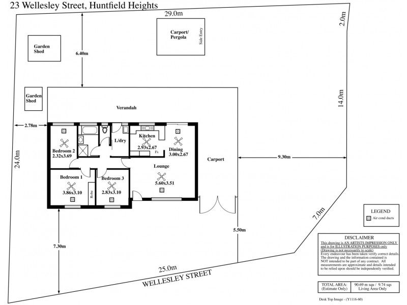 23 Wellesley Street, Huntfield Heights SA 5163 Floorplan