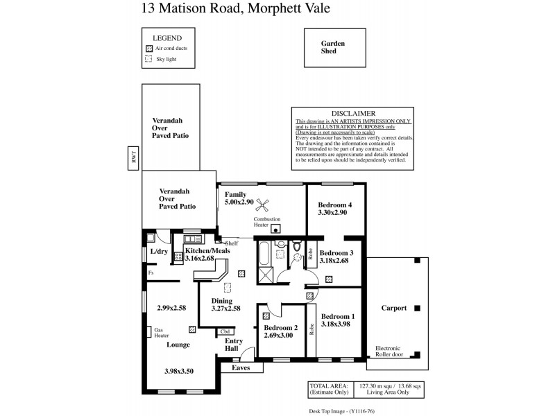 13 Matison Road, Morphett Vale SA 5162 Floorplan