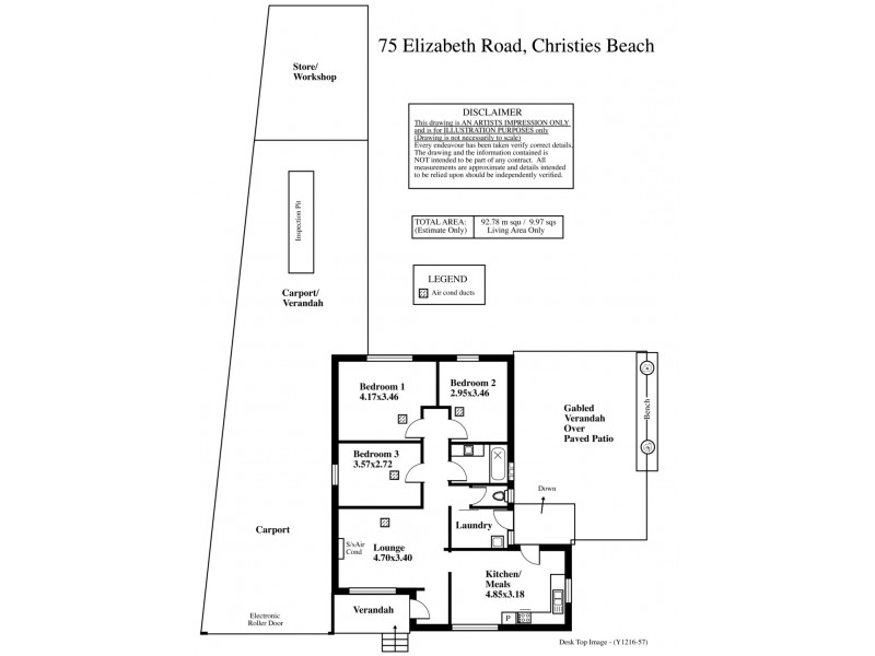 75 Elizabeth Road, Christie Downs SA 5164 Floorplan