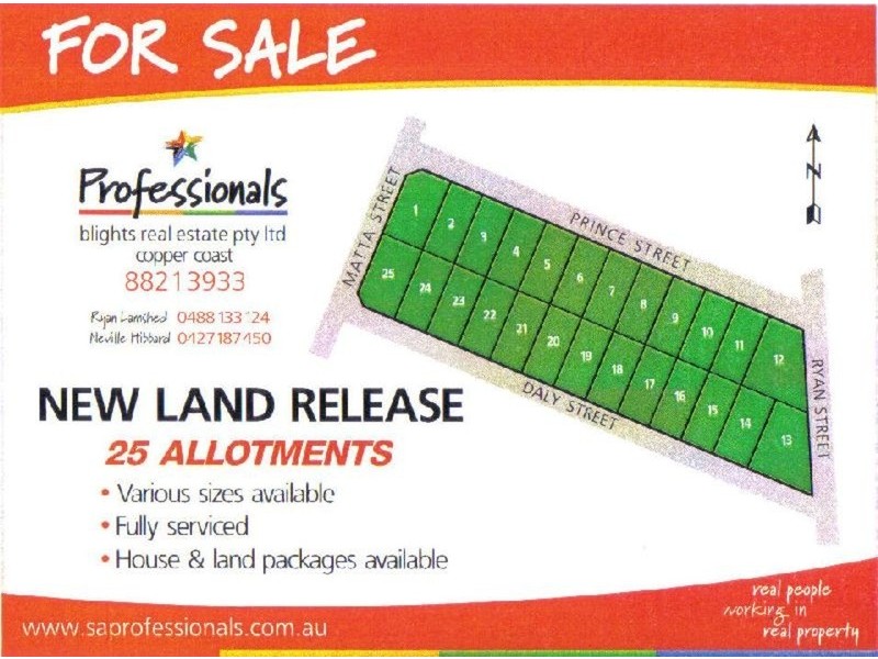 Land release Daly Street, Wallaroo SA 5556