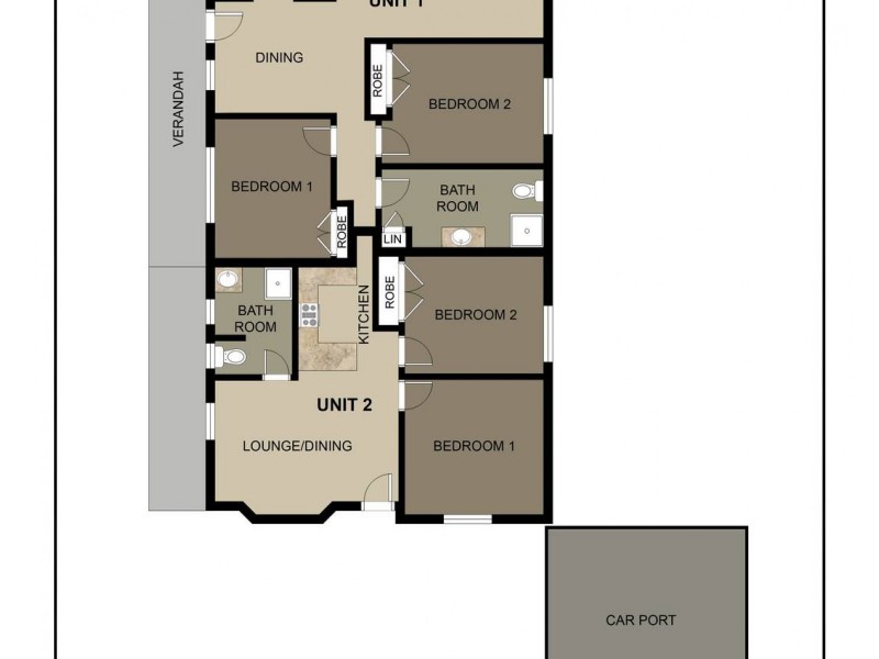1 & 2/154 Harley Street, Strathdale VIC 3550 Floorplan