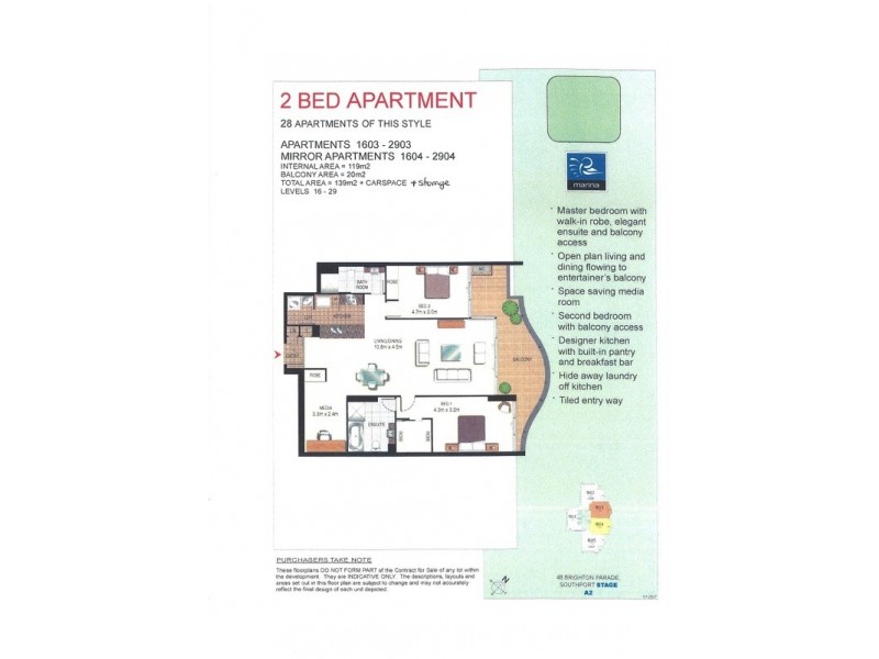2904/4 Como Crescent, Southport QLD 4215 Floorplan