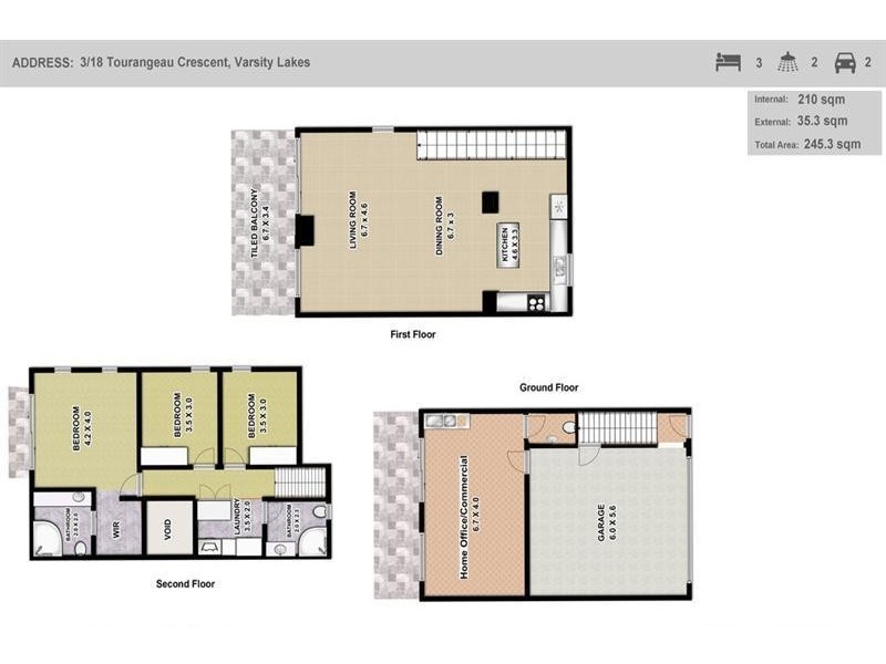 3/18 Tourangeau Crescent, Varsity Lakes QLD 4227 Floorplan