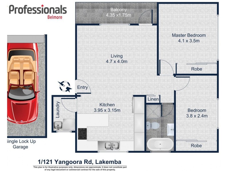 1/121 Yangoora Road, Lakemba NSW 2195 Floorplan