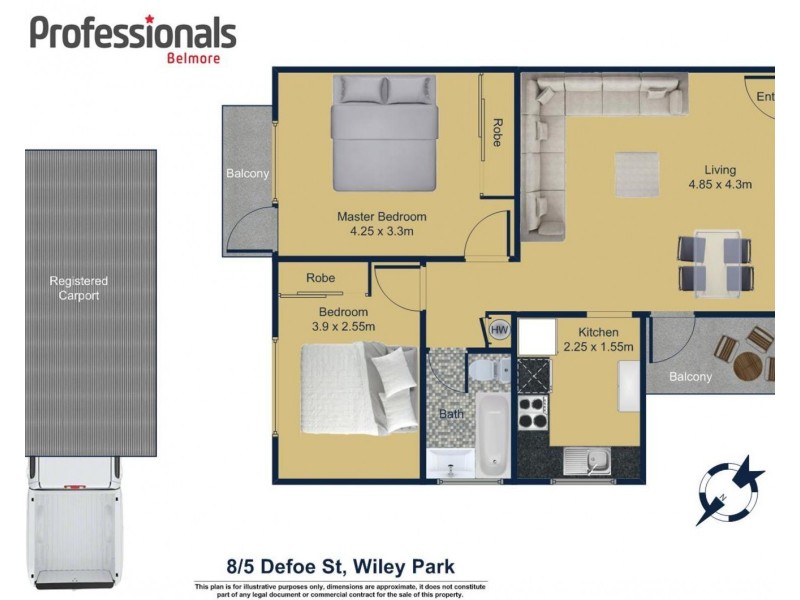 8/5 Defoe Street, Wiley Park NSW 2195 Floorplan