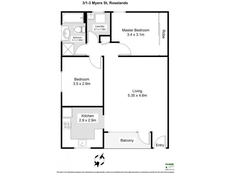 3/1-3 Myers Street, Roselands NSW 2196 Floorplan