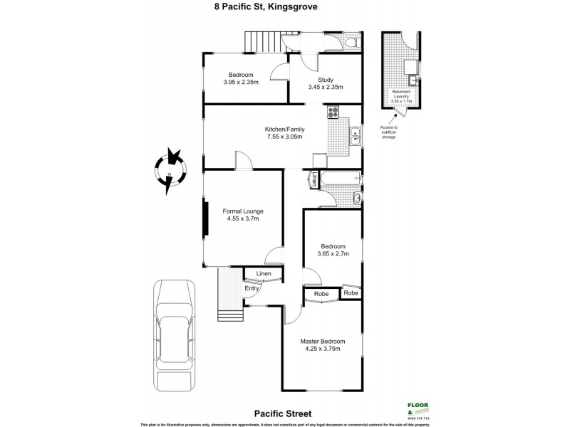 8 Pacific Street, Kingsgrove NSW 2208 Floorplan