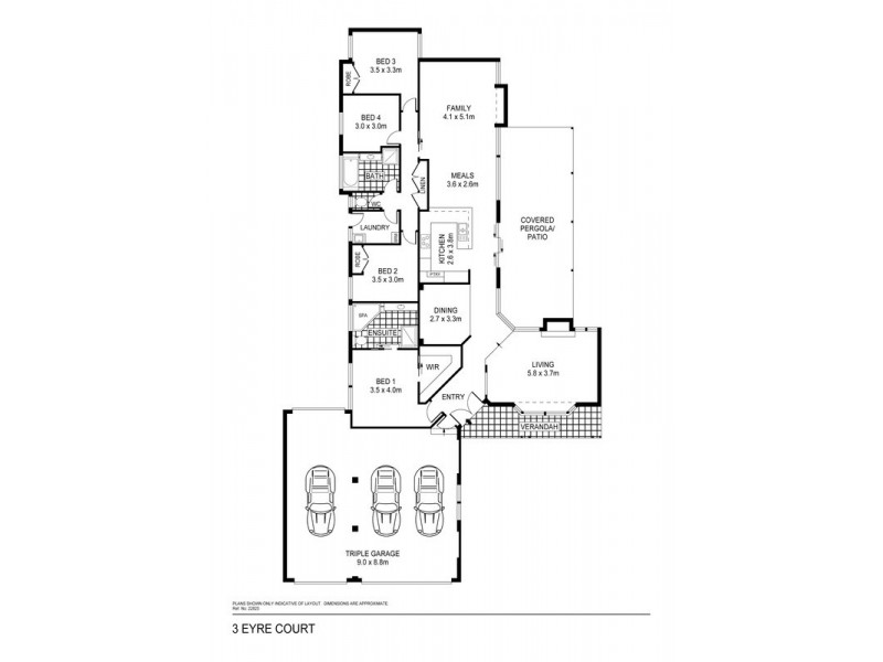 3 Eyre  Court, Kialla VIC 3631 Floorplan