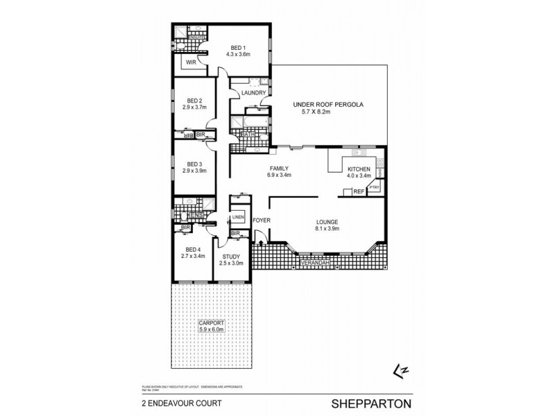 2 Endeavour Court, Shepparton VIC 3630 Floorplan
