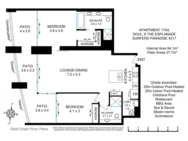 Unit 1704 Soul/4-14 The Esplanade, Surfers Paradise QLD 4217 Floorplan