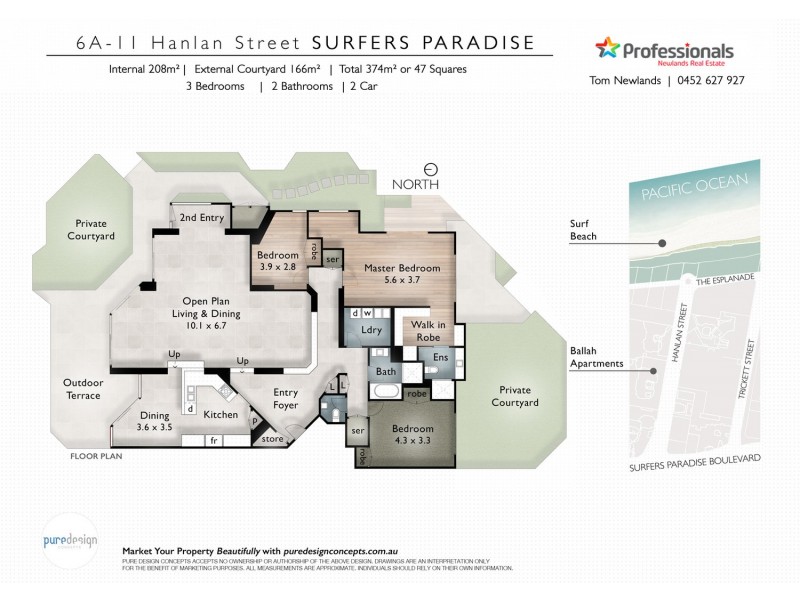 6A/11 Hanlan Street, Surfers Paradise QLD 4217 Floorplan