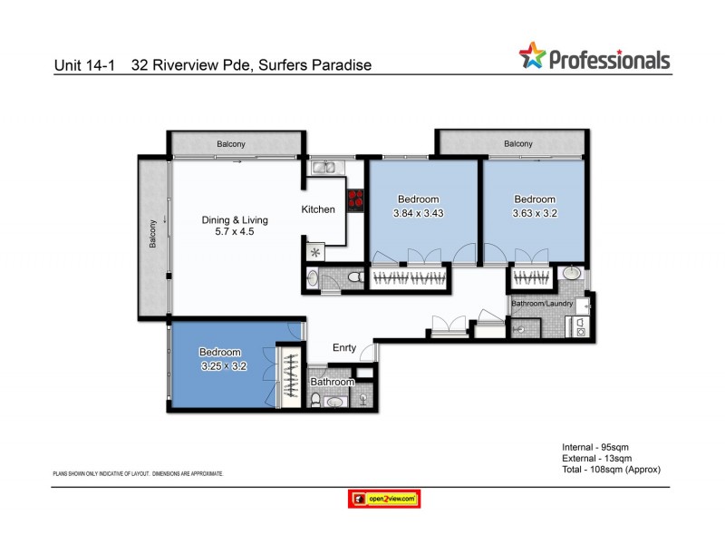 141 “Anchorage”/32 Riverview Parade, Surfers Paradise QLD 4217 Floorplan