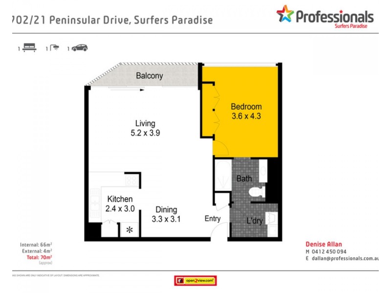 702/21 Peninsular Drive, Surfers Paradise QLD 4217 Floorplan