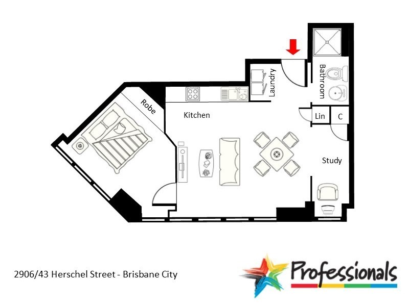 2906/43 Herschel Street, Brisbane City QLD 4000 Floorplan