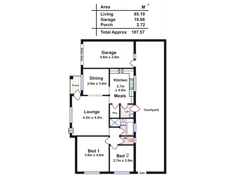 2/18 Elizabeth Street, Rosewater SA 5013 Floorplan