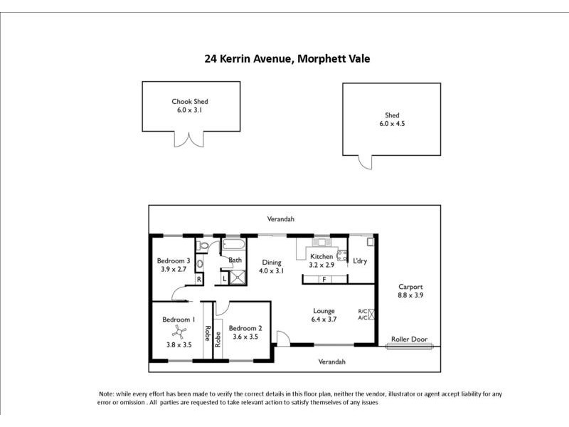 24 Kerrin  Avenue, Morphett Vale SA 5162 Floorplan