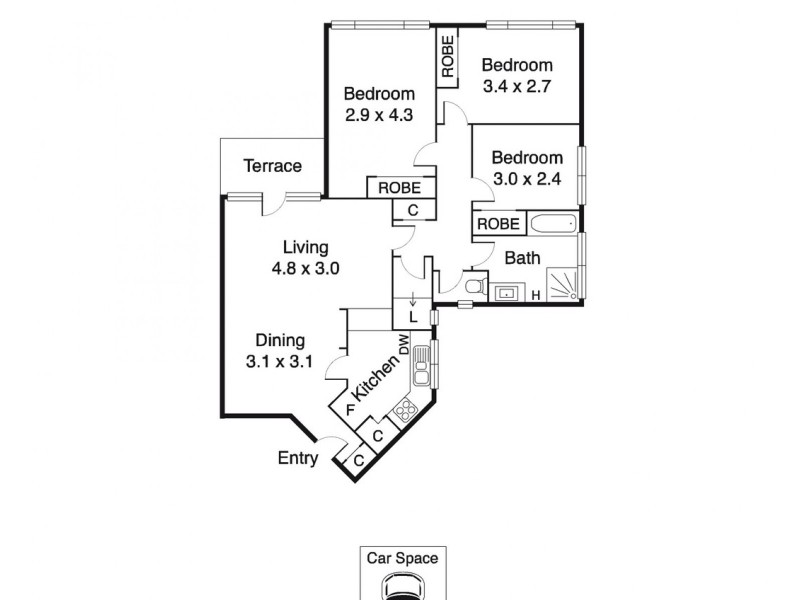 4/369 Abbotsford Street, North Melbourne VIC 3051 Floorplan