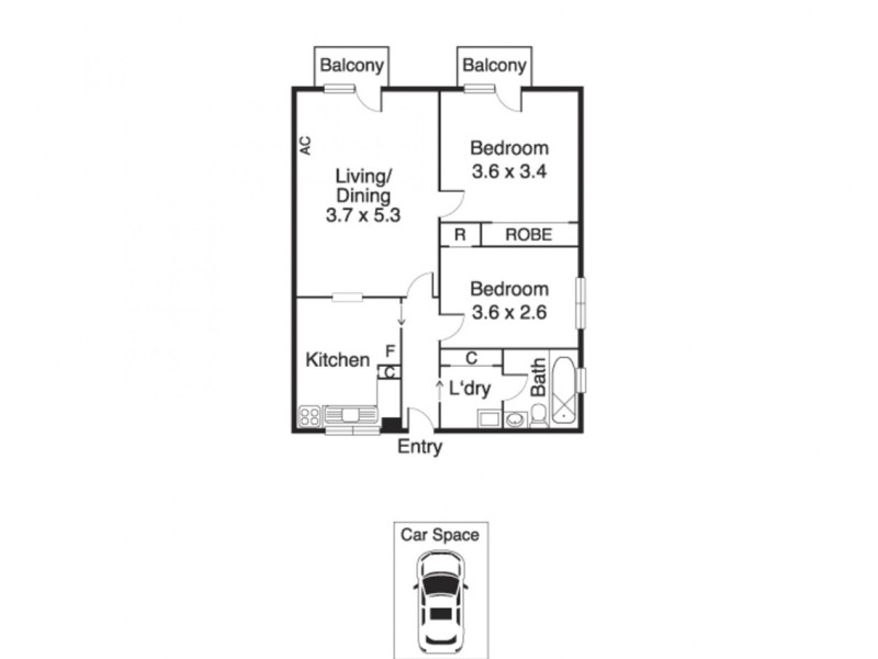 28/61A Haines Street, North Melbourne VIC 3051 Floorplan