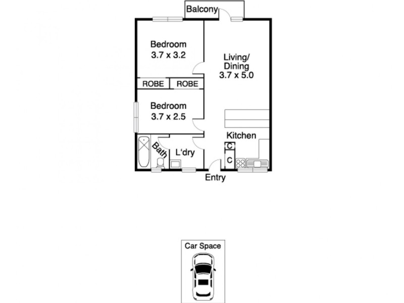 D1-6/81 O’Shanassy Street, North Melbourne VIC 3051 Floorplan