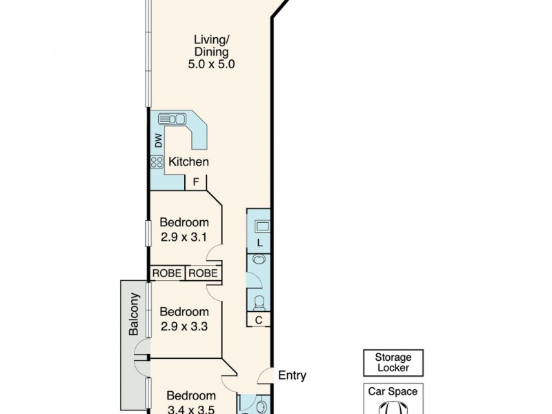 407/598 St. Kilda Road, Melbourne VIC 3004 Floorplan