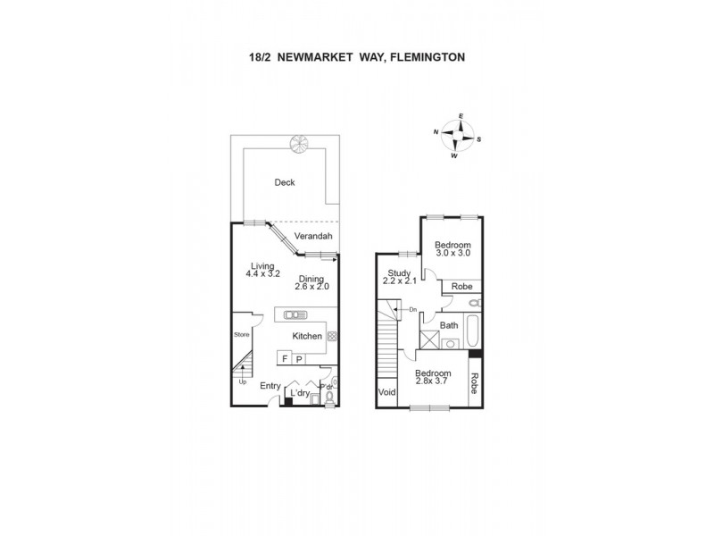 18/2 Newmarket Way, Flemington VIC 3031 Floorplan