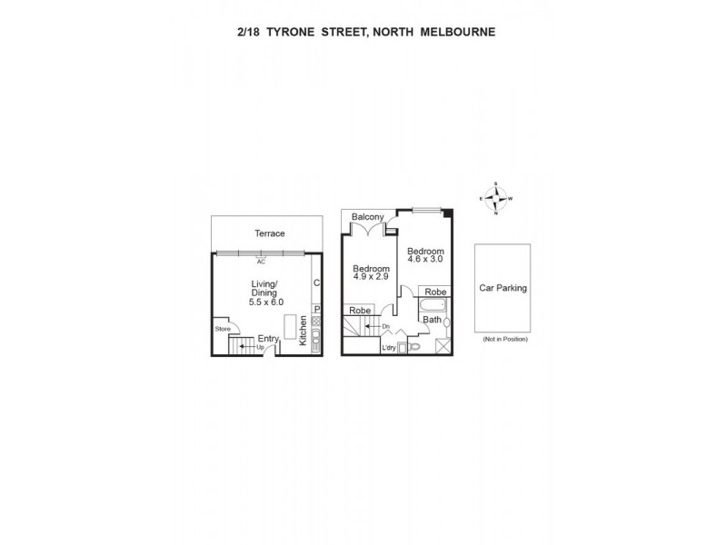 2/18 Tyrone Street, North Melbourne VIC 3051 Floorplan