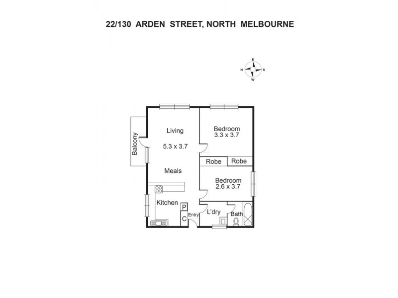 22/130 Arden Street, North Melbourne VIC 3051 Floorplan
