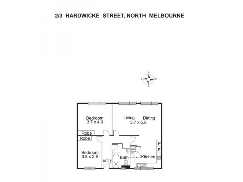 2/3 Harwicke Street, North Melbourne VIC 3051 Floorplan