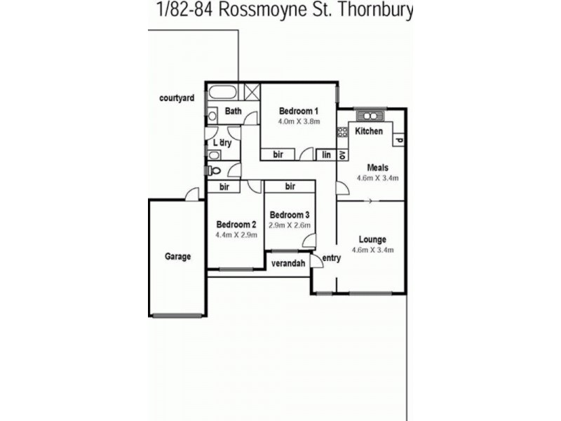 1/82-84 Rossmoyne Street, Thornbury VIC 3071 Floorplan