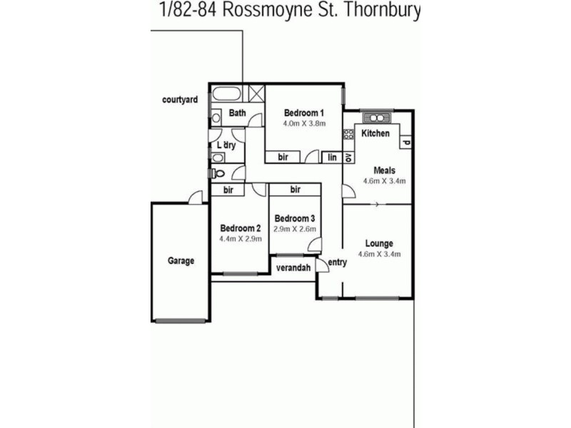 1/82-84 Rossmoyne Street, Thornbury VIC 3071 Floorplan