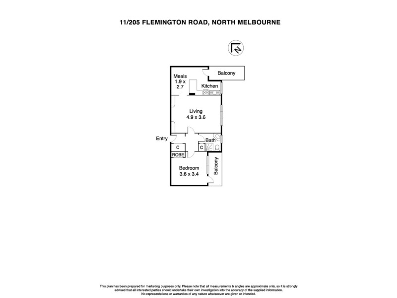11/205 Flemington Road, North Melbourne VIC 3051 Floorplan