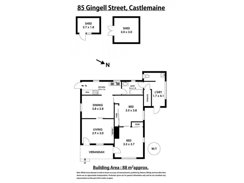 85 Gingell Street, Castlemaine VIC 3450 Floorplan