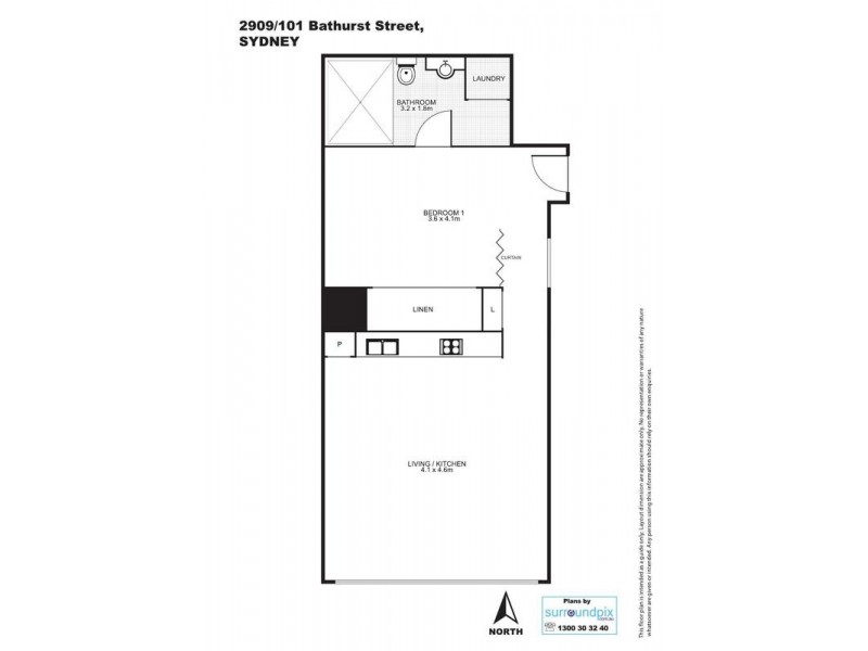 2909/101 Bathurst Street, Sydney NSW 2000 Floorplan