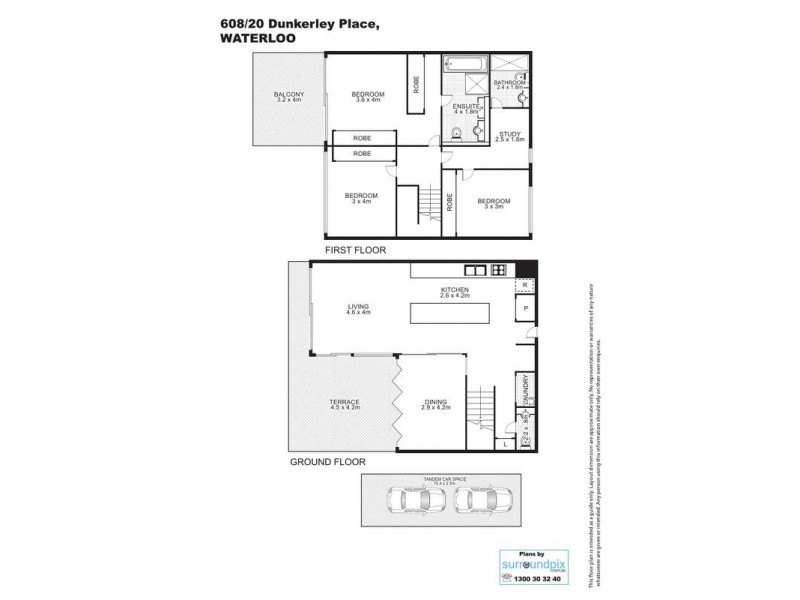 608/20 Dunkerley Street, Waterloo NSW 2017 Floorplan