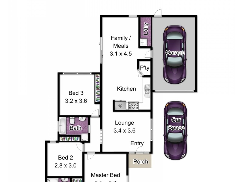2/3A Mollison Street, Dandenong North VIC 3175 Floorplan